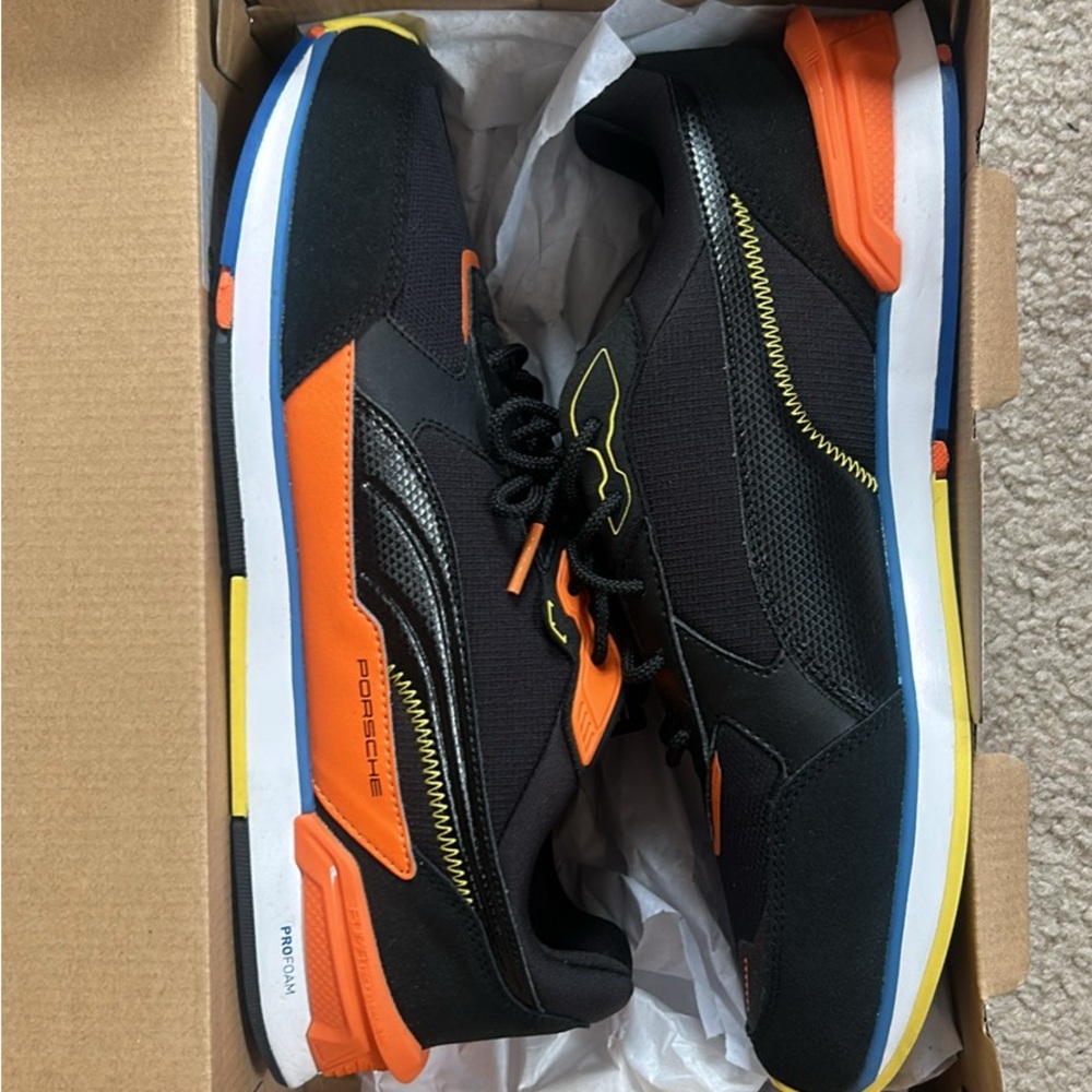 Porsche Design Men's Black and Orange Sneakers